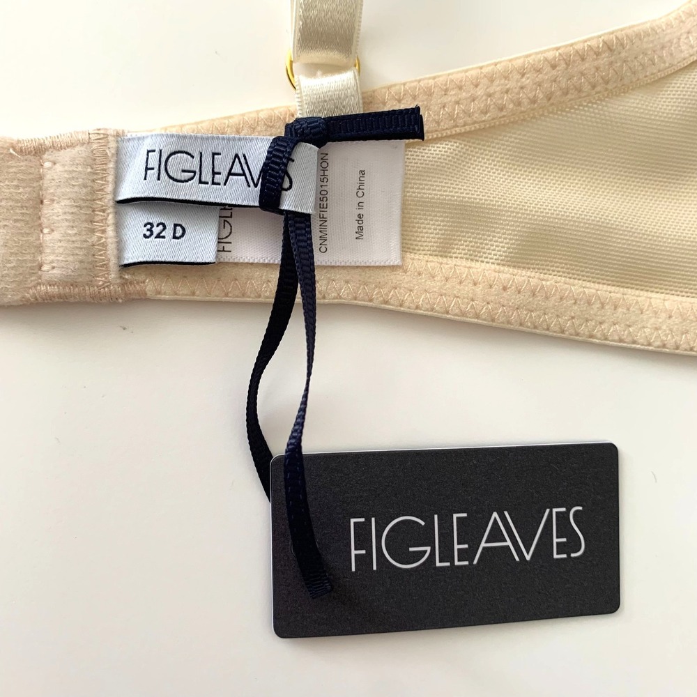 NWT Figleaves Pimlico Bra Nude Ivory Sheer Underwire Bra 32D Non Padded Balcony - Picture 5 of 10